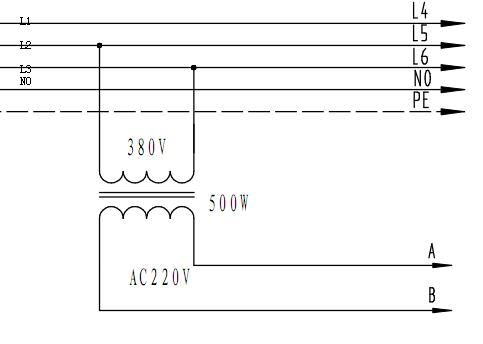 380V轉(zhuǎn)220V變壓器工作原理圖